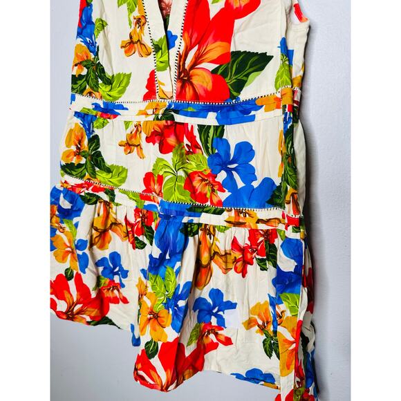 MARISSA WEBB x RTR Multicolor Floral Shift Sleeveless Tiered Mini Dress Size 0 - Picture 6 of 11